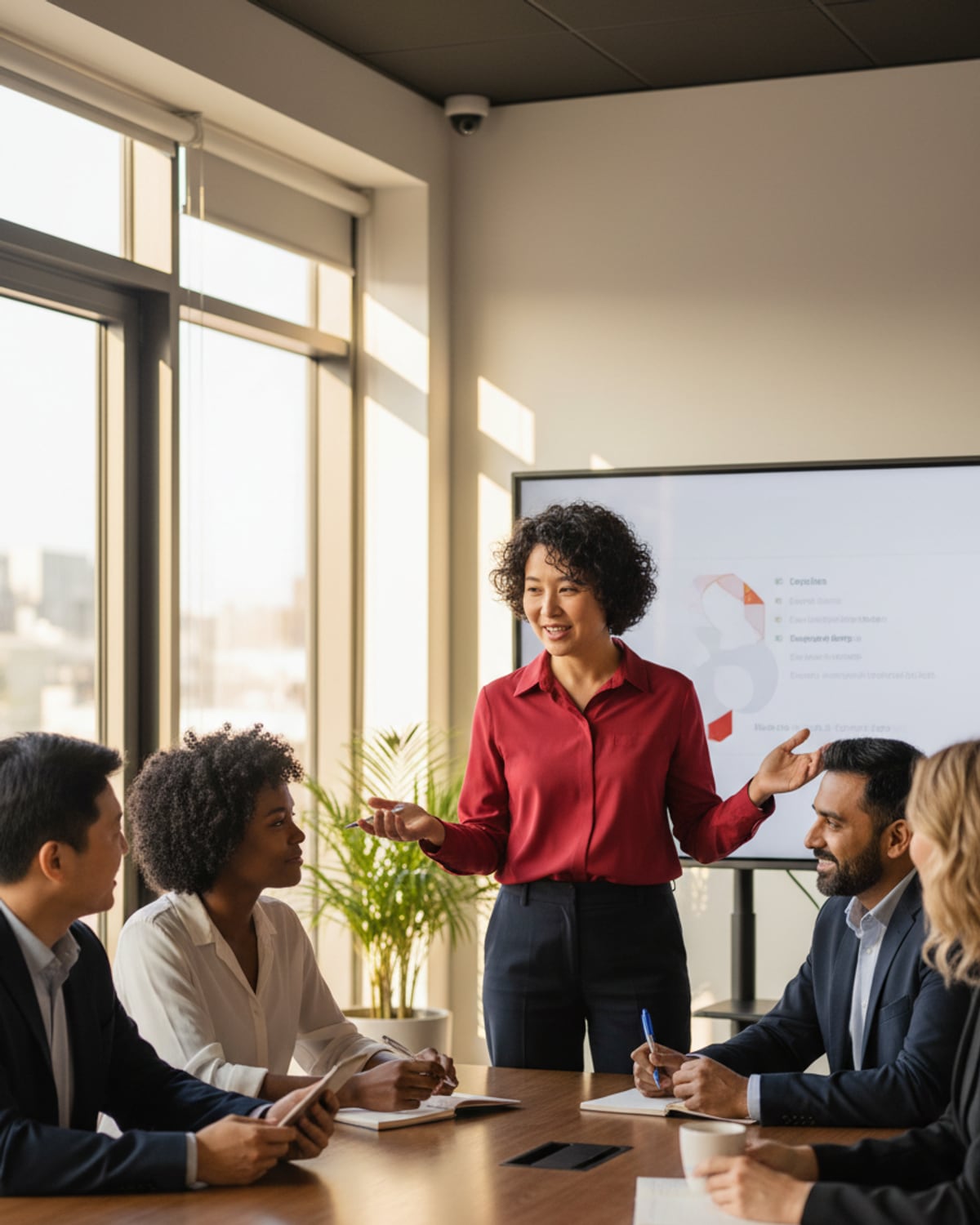 Professionals learning Spanish in a workplace setting